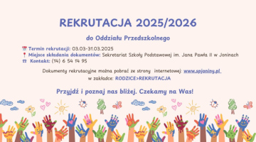 Rekrutacja 2025/2026 -PRZEDSZKOLE